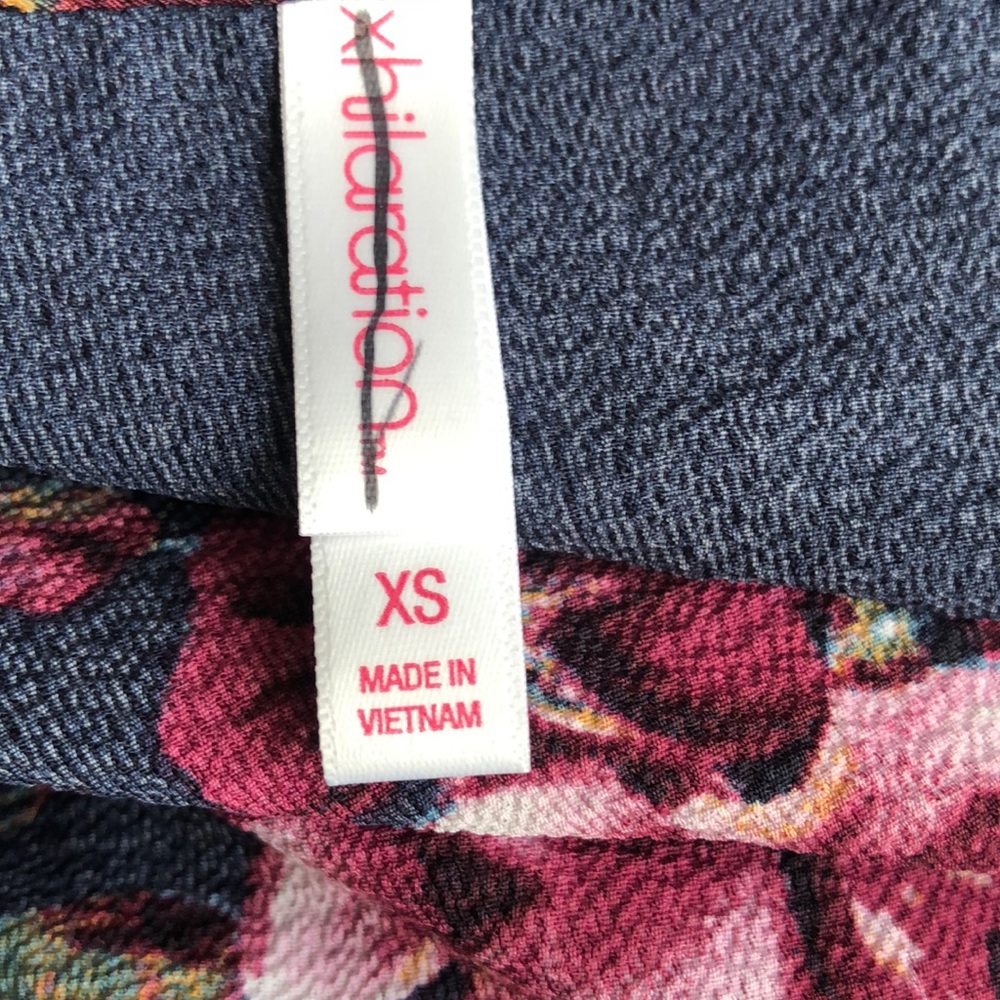 Xhilaration Floral V-Neck Tie Front Mini Dress - Picture 2 of 5